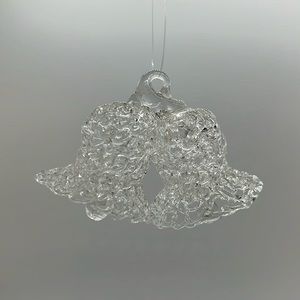 Vintage Handspun Glass Christmas Bells Ornament